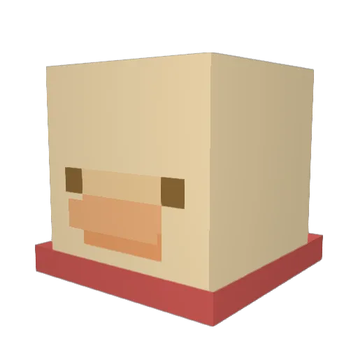 FeKissu Minecraft avatar head, 3D render