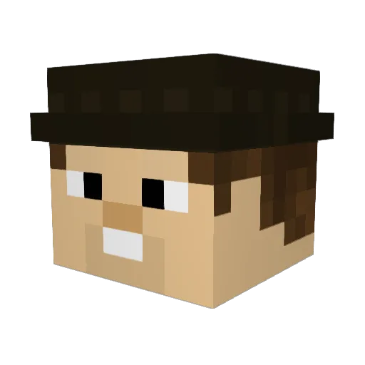 FeXoM3 Minecraft avatar head, 3D render