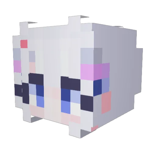 Fe_ri Minecraft avatar head, 3D render