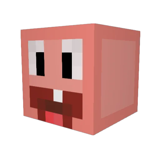 Feality Minecraft avatar head, 3D render