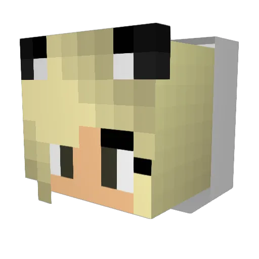 Feanana Minecraft avatar head, 3D render