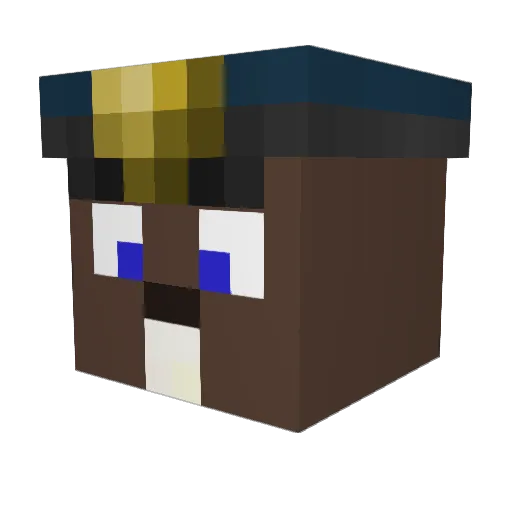 Feanut Minecraft avatar head, 3D render