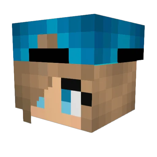 FearGaming Minecraft avatar head, 3D render