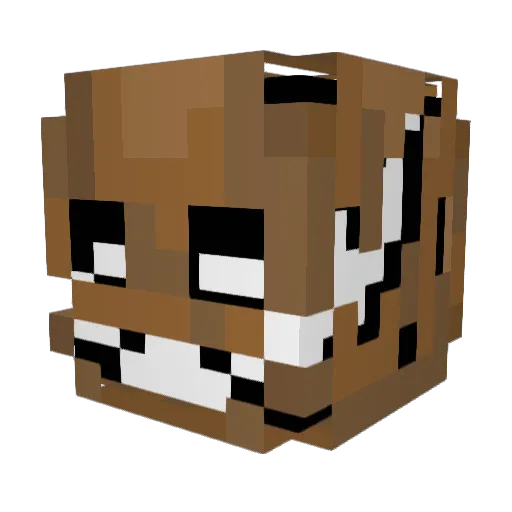 FearHybrid Minecraft avatar head, 3D render