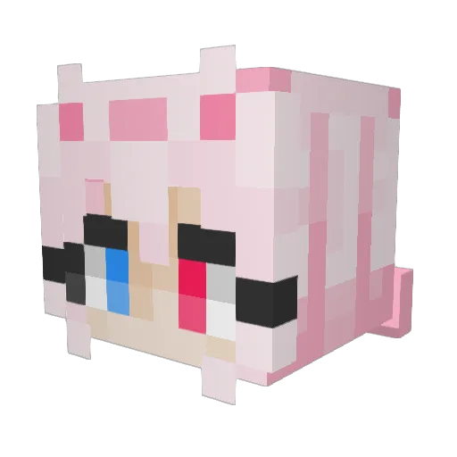 FearfulGhosts Minecraft avatar head, 3D render