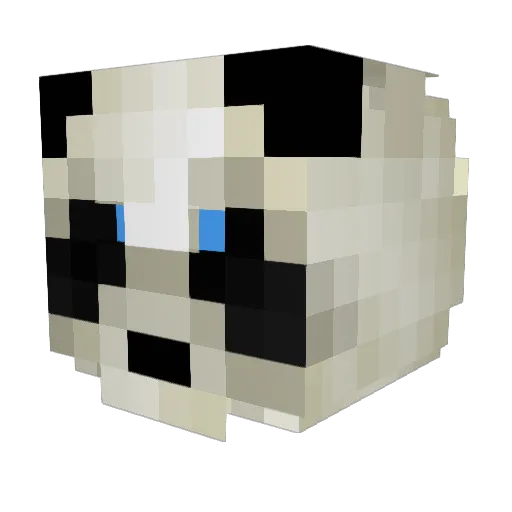 FearlessPandaX Minecraft avatar head, 3D render