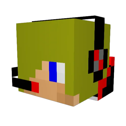 Fearless_ Minecraft avatar head, 3D render