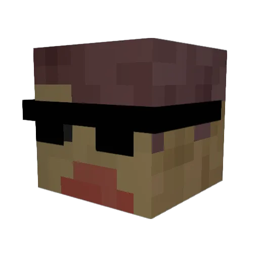 FearsomeFire Minecraft avatar head, 3D render