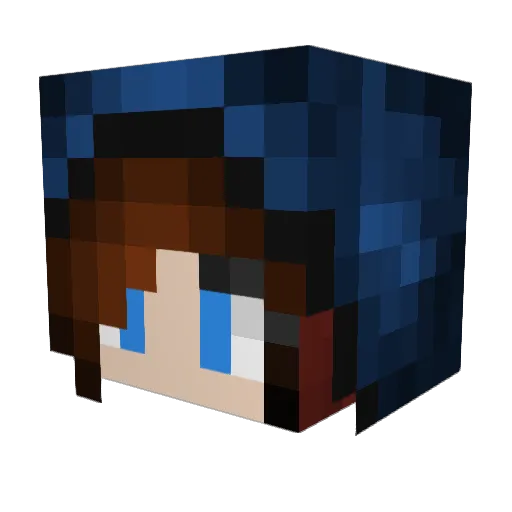 Featherblue Minecraft avatar head, 3D render