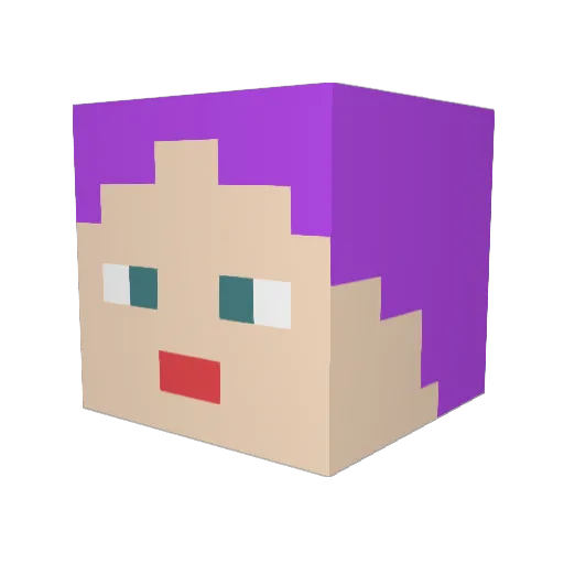 Feathertin Minecraft avatar head, 3D render