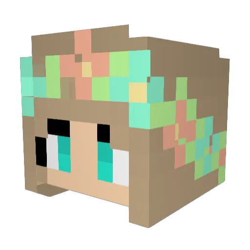 Febry_V Minecraft avatar head, 3D render