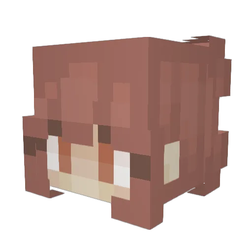 Febsiu Minecraft avatar head, 3D render
