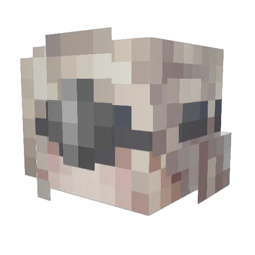 Febuery Minecraft avatar head, 3D render