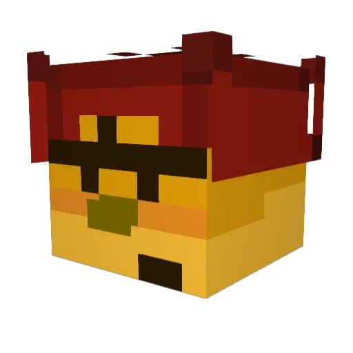 FedRose18 Minecraft avatar head, 3D render