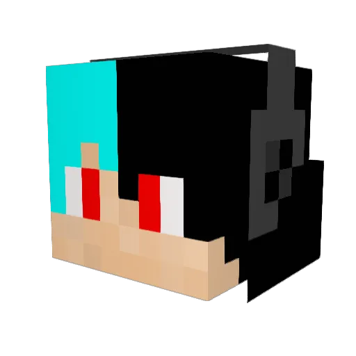 Federgatto Minecraft avatar head, 3D render