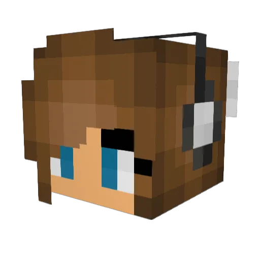 Federica Minecraft avatar head, 3D render