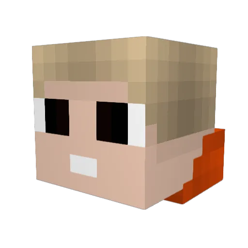 Federicoloz Minecraft avatar head, 3D render
