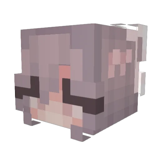 Fedivos Minecraft avatar head, 3D render