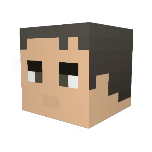 Feduneon Minecraft avatar head, 3D render