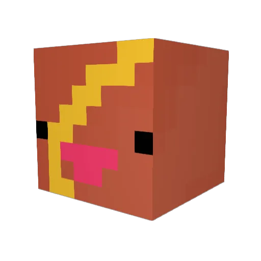 FeedtheBeak Minecraft avatar head, 3D render