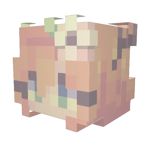 Feeeeeeeeeeeeee Minecraft avatar head, 3D render