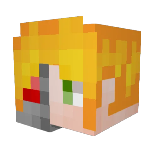 Feeent Minecraft avatar head, 3D render