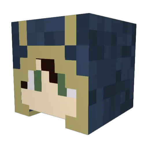 Feeeshy1 Minecraft avatar head, 3D render
