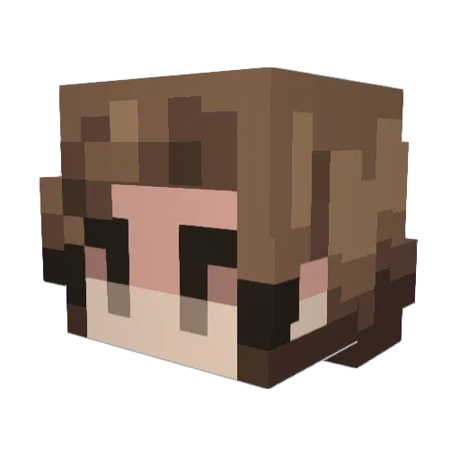 Feefeepeanut Minecraft avatar head, 3D render