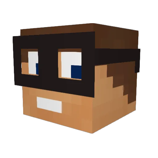 FeelTheFloW Minecraft avatar head, 3D render