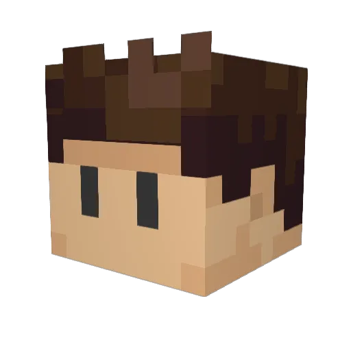 FeelingYellow Minecraft avatar head, 3D render