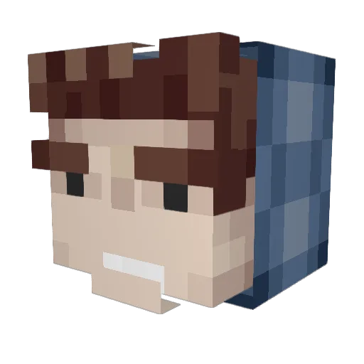 Feelxx Minecraft avatar head, 3D render