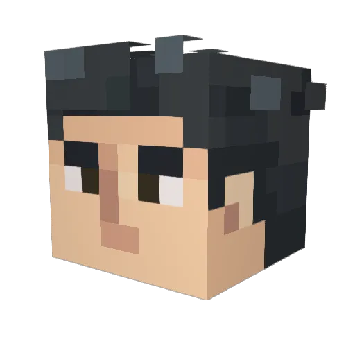 Feetle Minecraft avatar head, 3D render