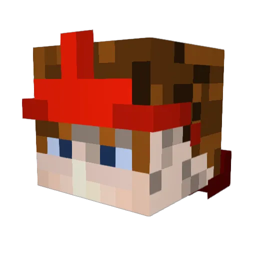 Feezer Minecraft avatar head, 3D render
