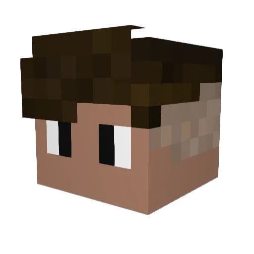 Fefoss Minecraft avatar head, 3D render