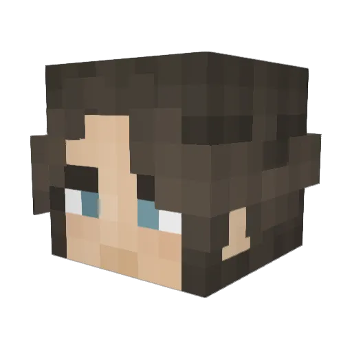 Fegel Minecraft avatar head, 3D render