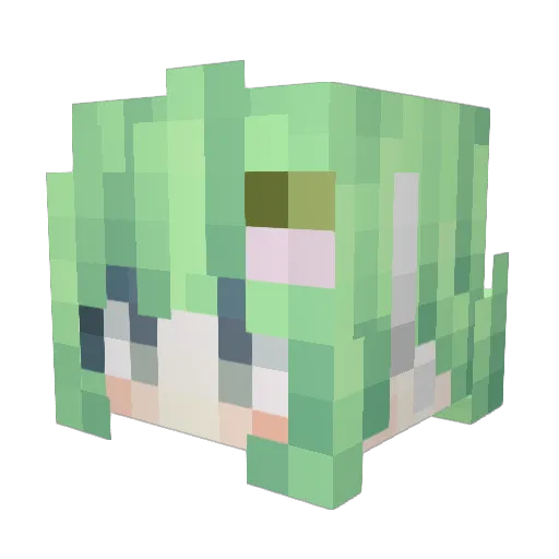 FeiTanDi Minecraft avatar head, 3D render
