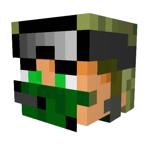 FeignedGuide Minecraft avatar head, 3D render