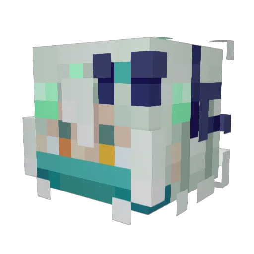 Feilaile Minecraft avatar head, 3D render