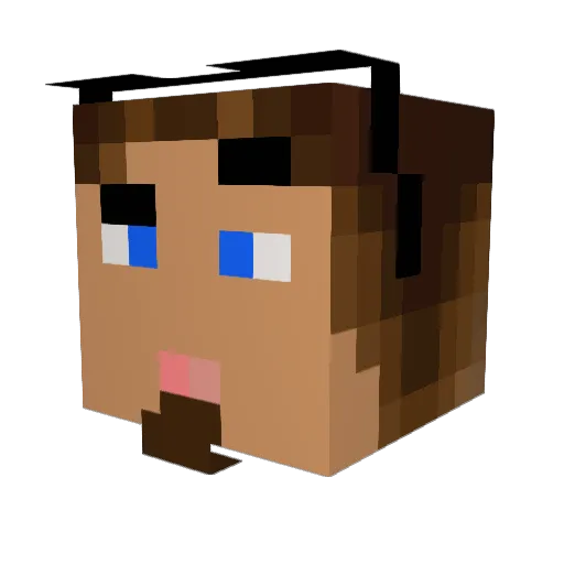 Feischti Minecraft avatar head, 3D render