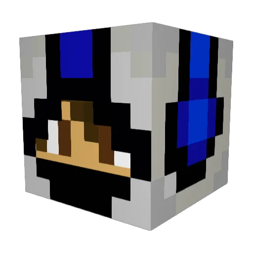 Feketemoarte Minecraft avatar head, 3D render