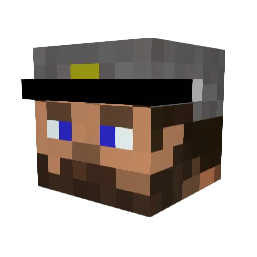 Felepele Minecraft avatar head, 3D render