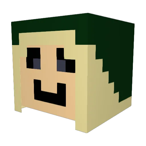 Felgrandx Minecraft avatar head, 3D render