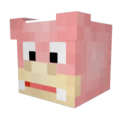 Felice Minecraft avatar head, 3D render