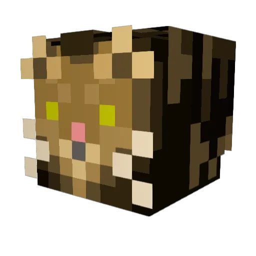 Felinevillain Minecraft avatar head, 3D render