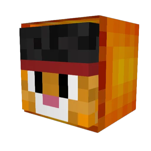 FelipeClear Minecraft avatar head, 3D render