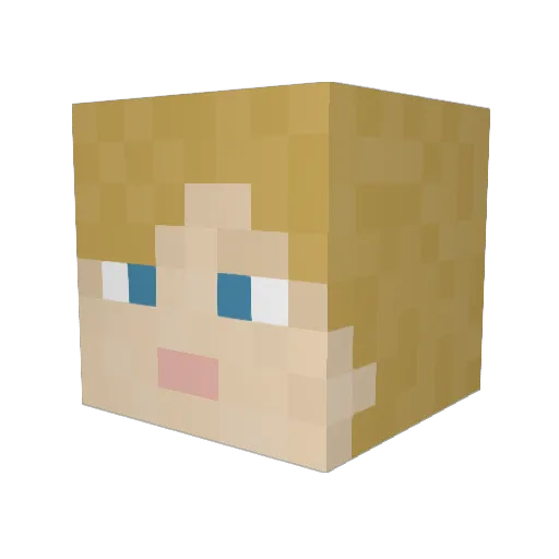 Felisnia Minecraft avatar head, 3D render