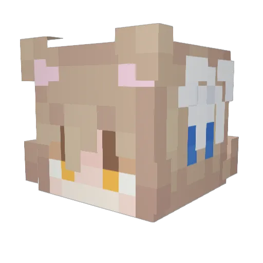 Felixara Minecraft avatar head, 3D render