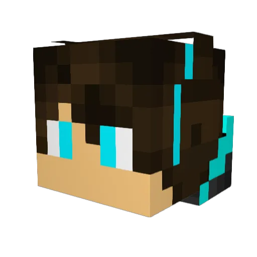 Felixokemon Minecraft avatar head, 3D render