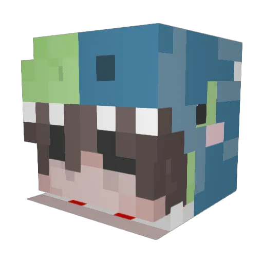 Felixtoth Minecraft avatar head, 3D render