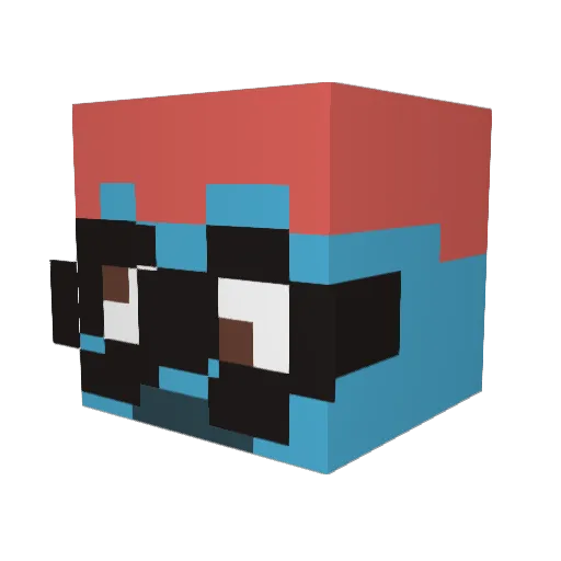 Felixxken Minecraft avatar head, 3D render